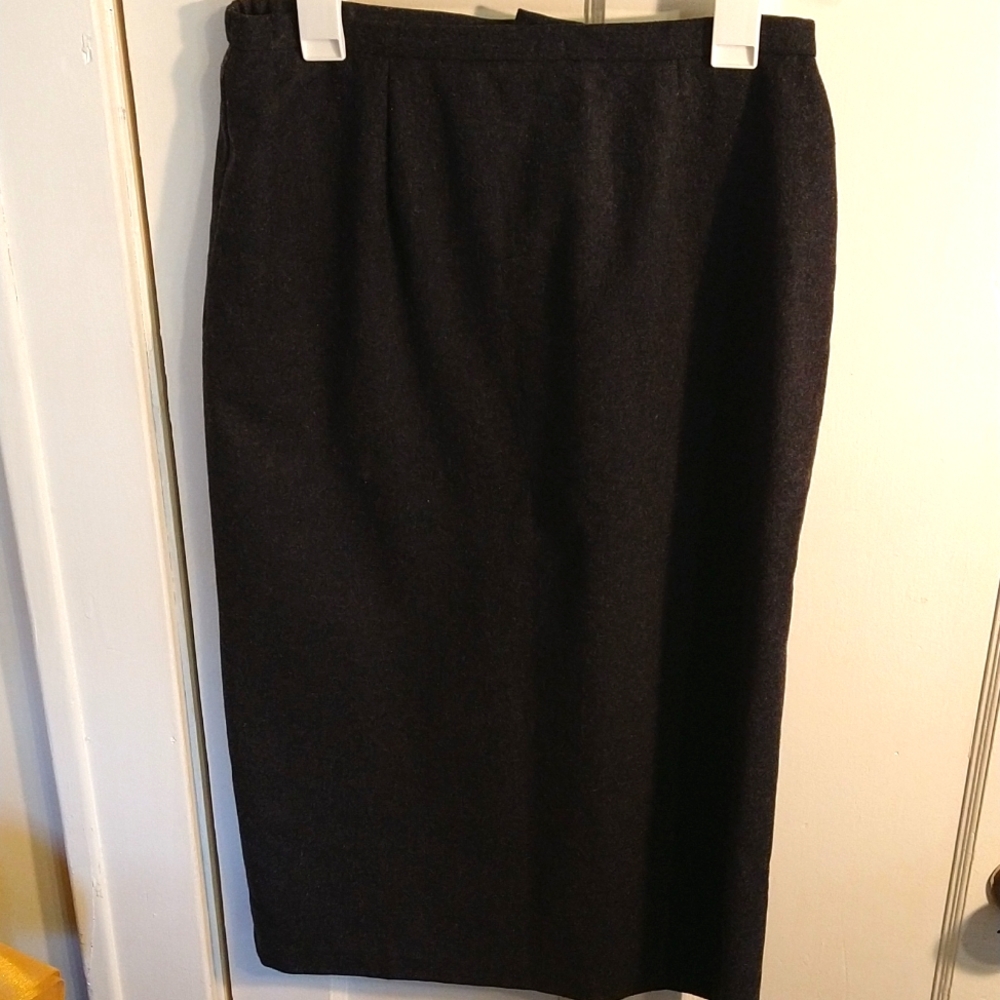 Sag Harbor Womens Midi Skirt Size 12P Wool Blend Gray Lined